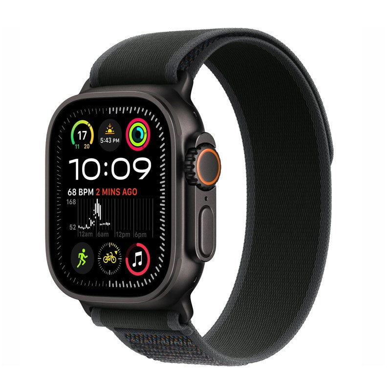 Apple Watch Ultra 2, 49mm, Black Titanium Case, Black Trail Loop, Medium/Large (GPS+Cellular) Apple Watch Ultra 2, 49mm, Black Titanium Case, Black Trail Loop, Medium/Large (GPS+Cellular)